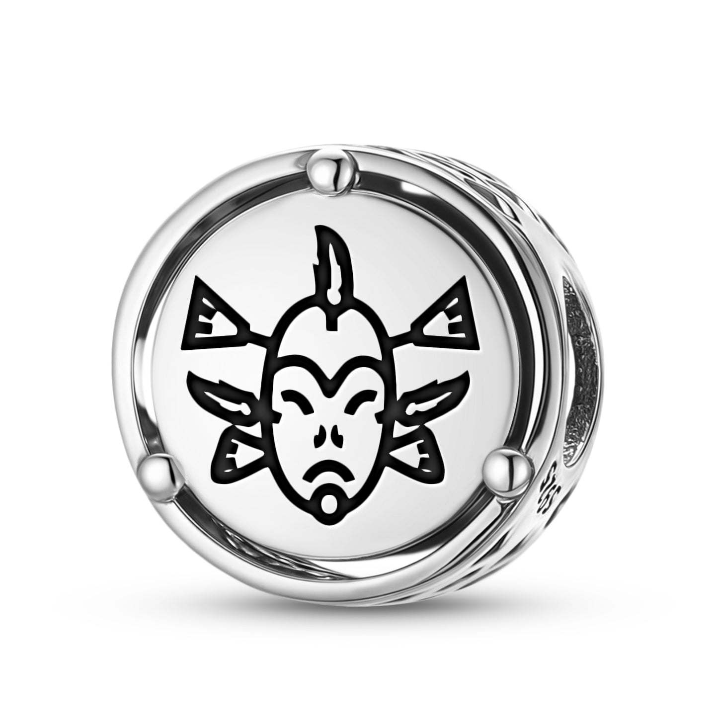 925 Sterling Silver Inuit Seal Mask Charms For Bracelets & Necklaces Pendants Beads Jewelry Fit Pan Bracelet Charm Ethnic Cultural Symbols Gifts For Women