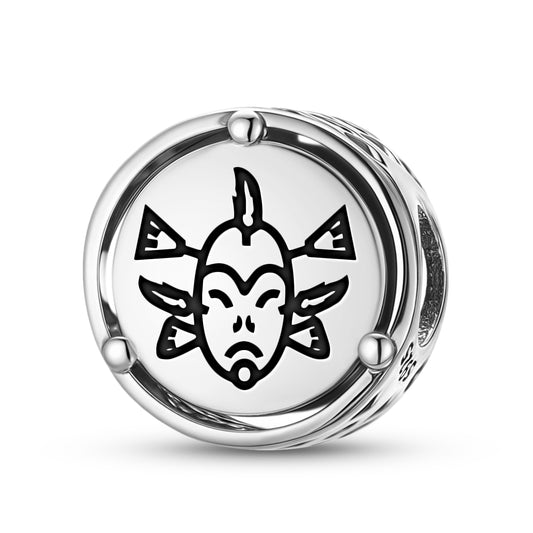 925 Sterling Silver Inuit Seal Mask Charms For Bracelets & Necklaces Pendants Beads Jewelry Fit Pan Bracelet Charm Ethnic Cultural Symbols Gifts For Women