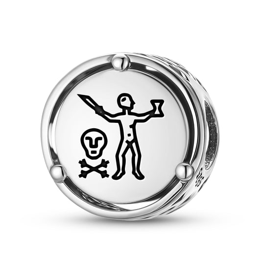 925 Sterling Silver Jolly Roger Pirate Flags Captain Charms For Bracelets & Necklaces Pendants Beads Jewelry Fit Pan Bracelet Charm Ethnic Gifts For Women