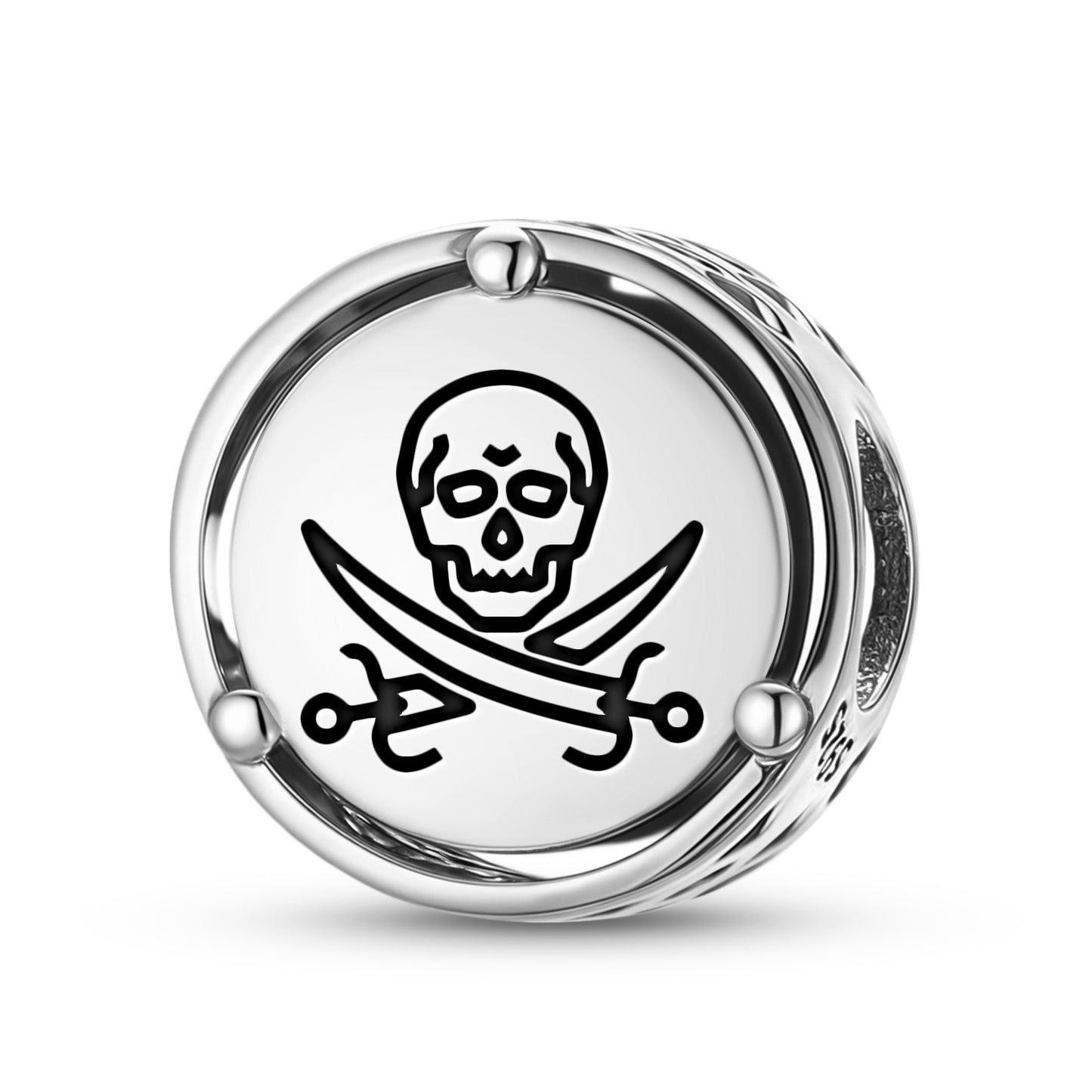 925 Sterling Silver Jolly Roger Pirate Flags Calico Jack Charms For Bracelets & Necklaces Pendants Beads Jewelry Fit Pan Bracelet Charm Ethnic Gifts For Women
