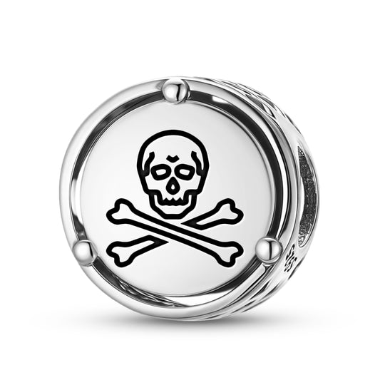 925 Sterling Silver Jolly Roger Pirate Flags Black Sam Charms For Bracelets & Necklaces Pendants Beads Jewelry Fit Pan Bracelet Charm Ethnic Gifts For Women