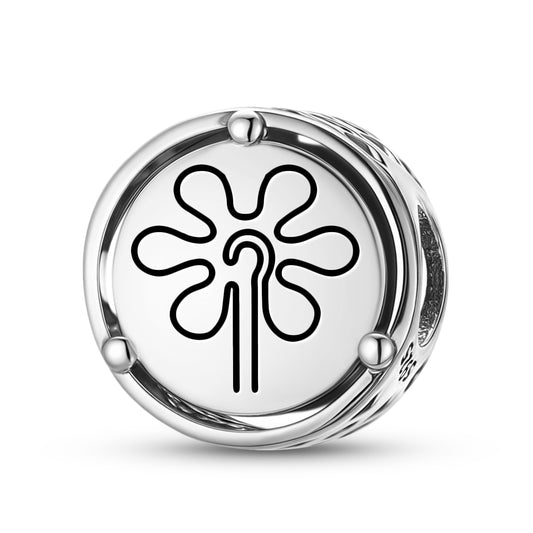 925 Sterling Silver Nazca Lines The Flower Charms For Bracelets & Necklaces Pendants Beads Jewelry Fit Pan Bracelet Charm Ethnic Cultural Symbols Gifts For Women
