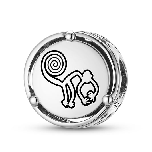 925 Sterling Silver Nazca Lines The Monkey Charms For Bracelets & Necklaces Pendants Beads Jewelry Fit Pan Bracelet Charm Ethnic Cultural Symbols Gifts For Women