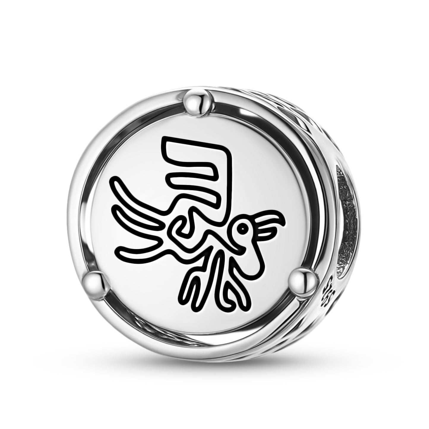 925 Sterling Silver Nazca Lines The Pelican Charms For Bracelets & Necklaces Pendants Beads Jewelry Fit Pan Bracelet Charm Ethnic Cultural Symbols Gifts For Women