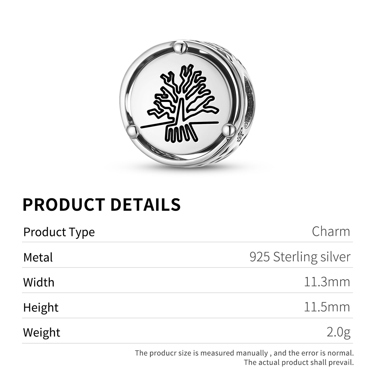 925 Sterling Silver Nazca Lines The Tree Charms For Bracelets & Necklaces Pendants Beads Jewelry Fit Pan Bracelet Charm Ethnic Cultural Symbols Gifts For Women