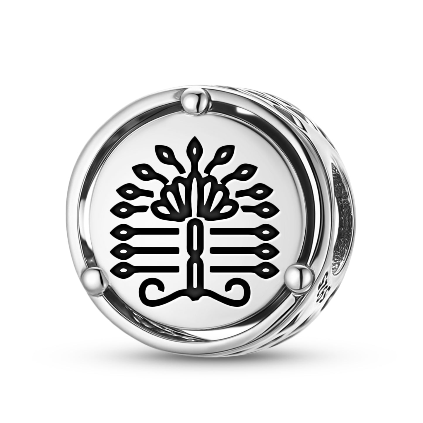 925 Sterling Silver Persian Haoma Charms For Bracelets & Necklaces Pendants Beads Jewelry Fit Pan Bracelet Charm Ethnic Cultural Symbols Gifts For Women