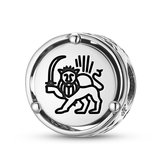 925 Sterling Silver Persian Hvare Khshaeta Charms For Bracelets & Necklaces Pendants Beads Jewelry Fit Pan Bracelet Charm Ethnic Cultural Symbols Gifts For Women