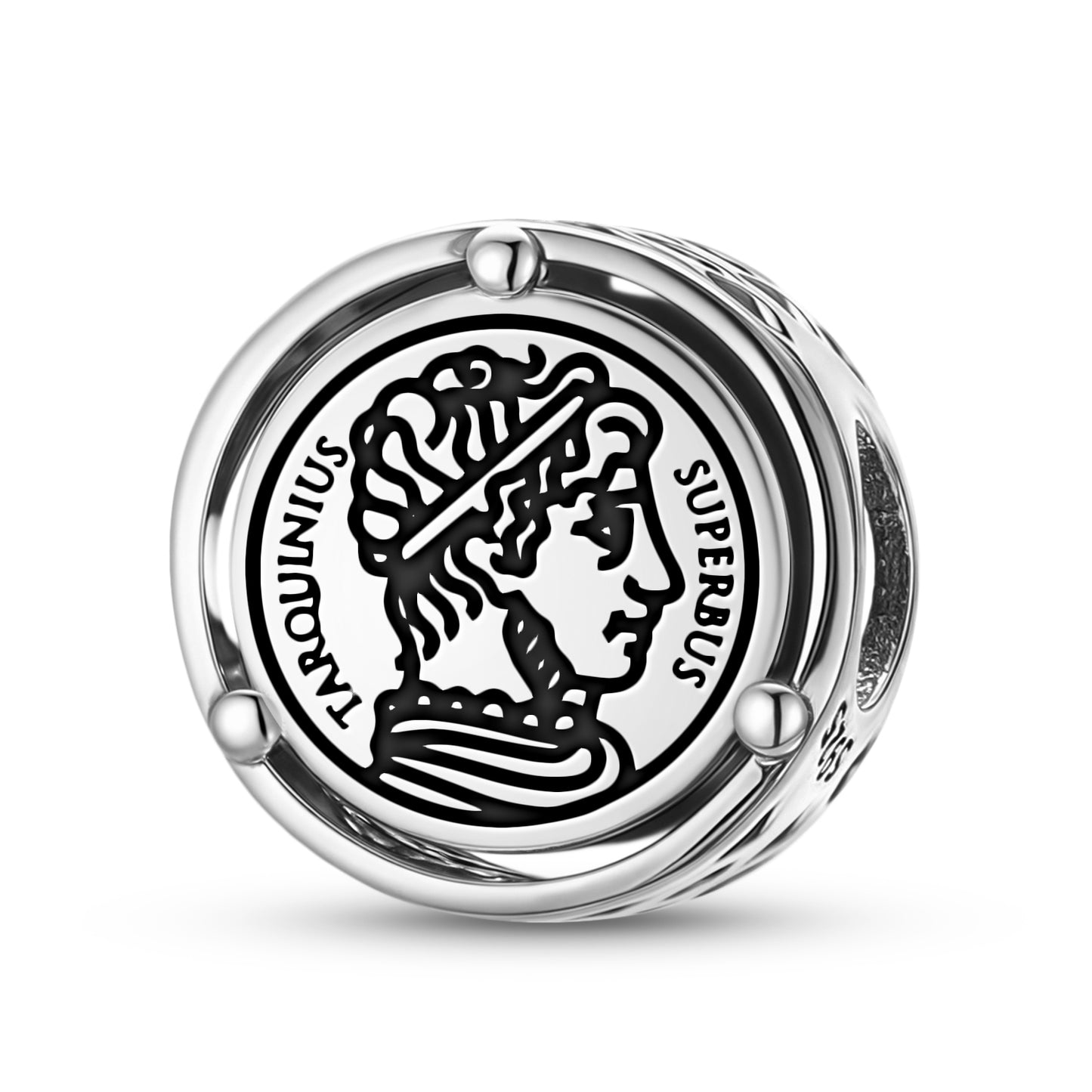 925 Sterling Silver Roman Empire Lucius Tarquinius Superbus Charms For Bracelets & Necklaces Pendants Beads Jewelry Fit Pan Bracelet Charm Ethnic Gifts For Women