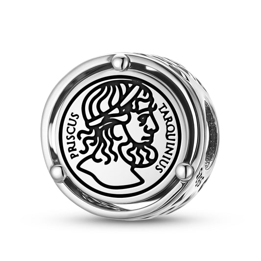 925 Sterling Silver Roman Empire Tarquinius Priscus Charms For Bracelets & Necklaces Pendants Beads Jewelry Fit Pan Bracelet Charm Ethnic Cultural Symbols Gifts For Women