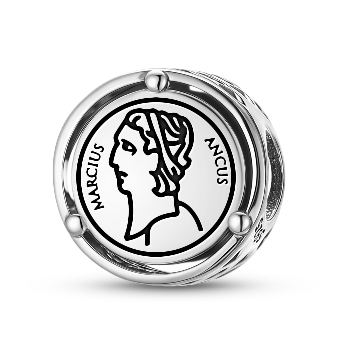 925 Sterling Silver Roman Empire Ancus Marzio Charms For Bracelets & Necklaces Pendants Beads Jewelry Fit Pan Bracelet Charm Ethnic Cultural Symbols Gifts For Women