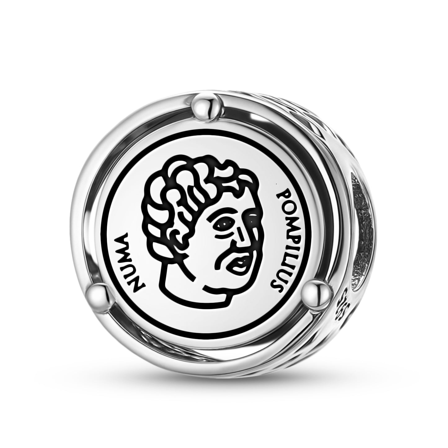 925 Sterling Silver Roman Empire Numa Pompilius Charms For Bracelets & Necklaces Pendants Beads Jewelry Fit Pan Bracelet Charm Ethnic Cultural Symbols Gifts For Women