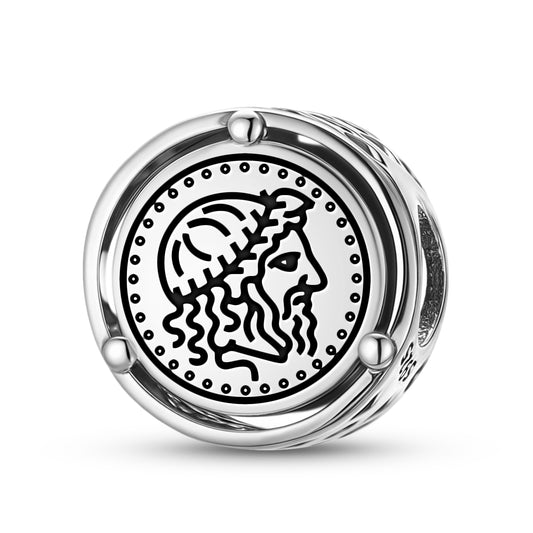 925 Sterling Silver Roman Empire Capitoline Jupiter Charms For Bracelets & Necklaces Pendants Beads Jewelry Fit Pan Bracelet Charm Ethnic Cultural Symbols Gifts For Women