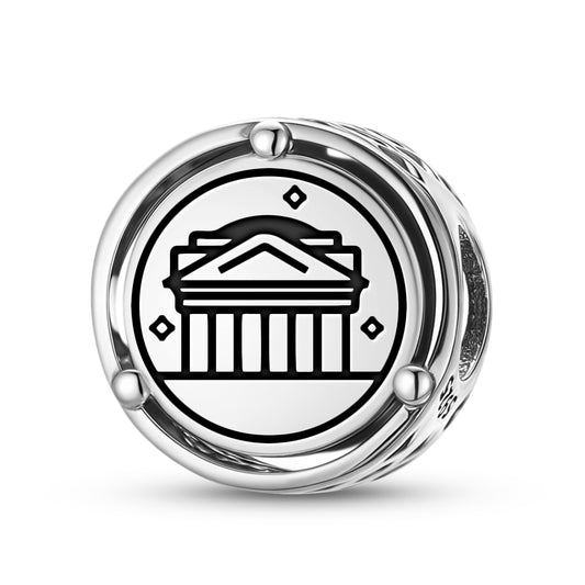 925 Sterling Silver Roman Empire Pantheon Charms For Bracelets & Necklaces Pendants Beads Jewelry Fit Pan Bracelet Charm Ethnic Cultural Symbols Gifts For Women