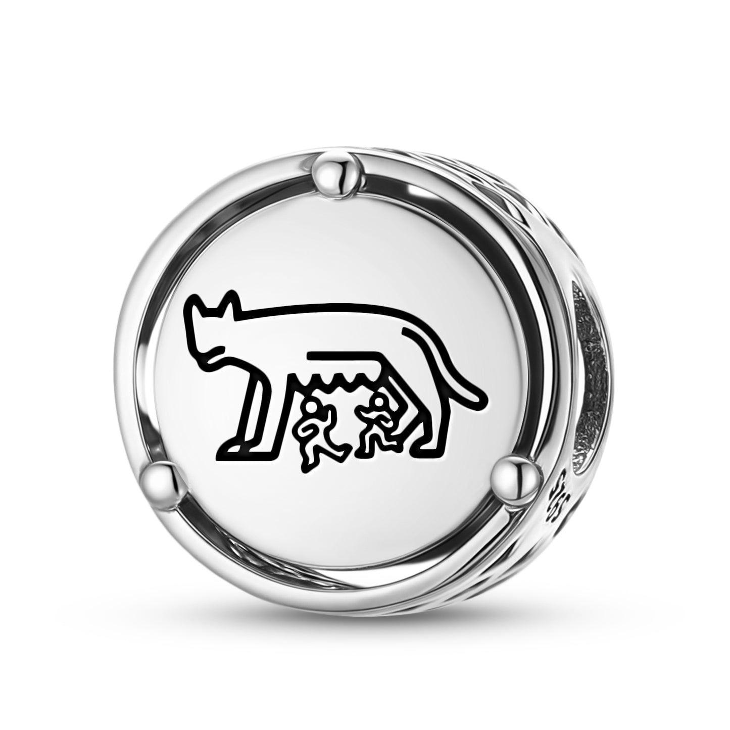925 Sterling Silver Roman Empire Capitoline Charms For Bracelets & Necklaces Pendants Beads Jewelry Fit Pan Bracelet Charm Ethnic Cultural Symbols Gifts For Women