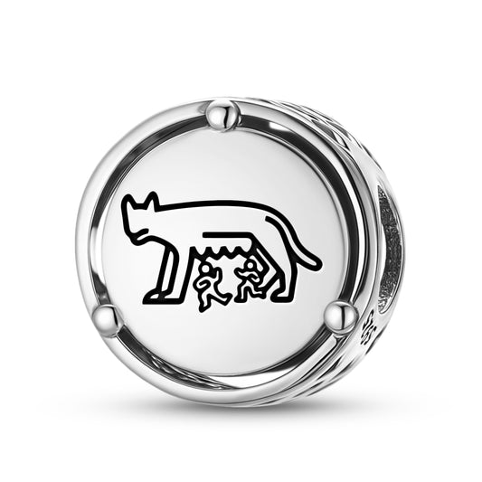925 Sterling Silver Roman Empire Capitoline Charms For Bracelets & Necklaces Pendants Beads Jewelry Fit Pan Bracelet Charm Ethnic Cultural Symbols Gifts For Women