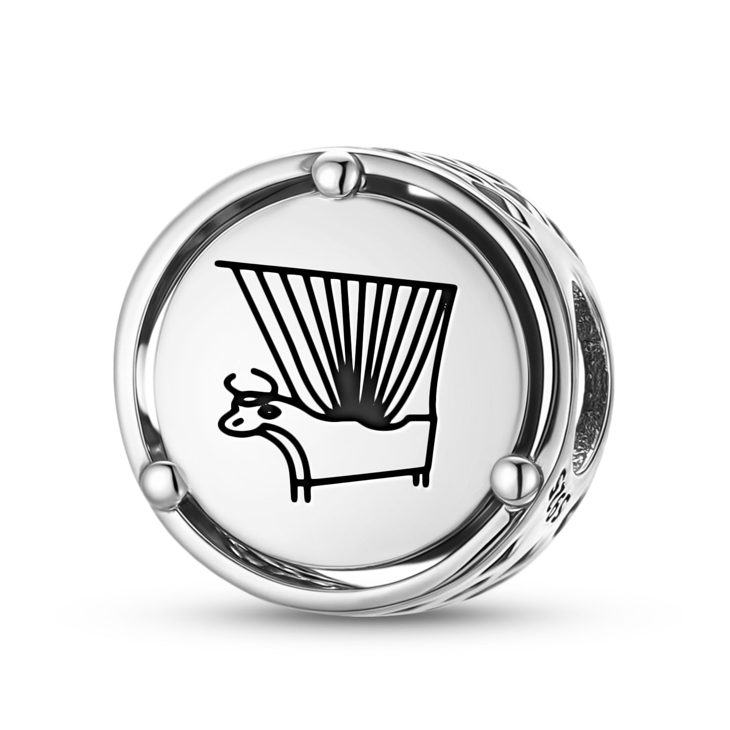 925 Sterling Silver Sumerian Bull Headed Lyre Of Ur Charms For Bracelets & Necklaces Pendants Beads Jewelry Fit Pan Bracelet Charm Ethnic Cultural Symbols Gifts For Women