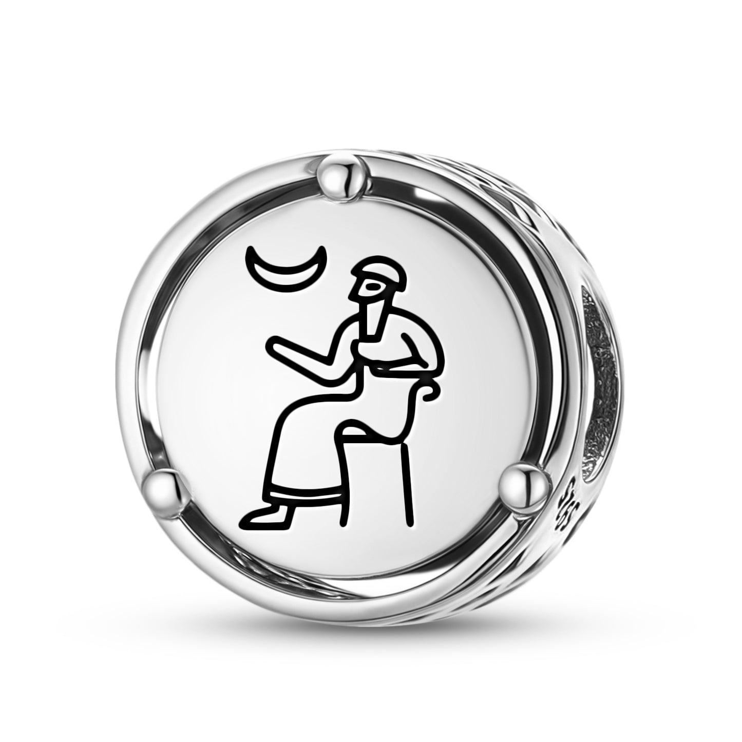 925 Sterling Silver Sumerian Nannar Nanna Charms For Bracelets & Necklaces Pendants Beads Jewelry Fit Pan Bracelet Charm Ethnic Cultural Symbols Gifts For Women