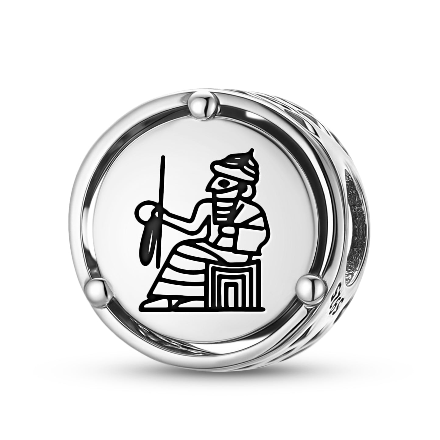 925 Sterling Silver Sumerian Enlil Elil Charms For Bracelets & Necklaces Pendants Beads Jewelry Fit Pan Bracelet Charm Ethnic Cultural Symbols Gifts For Women