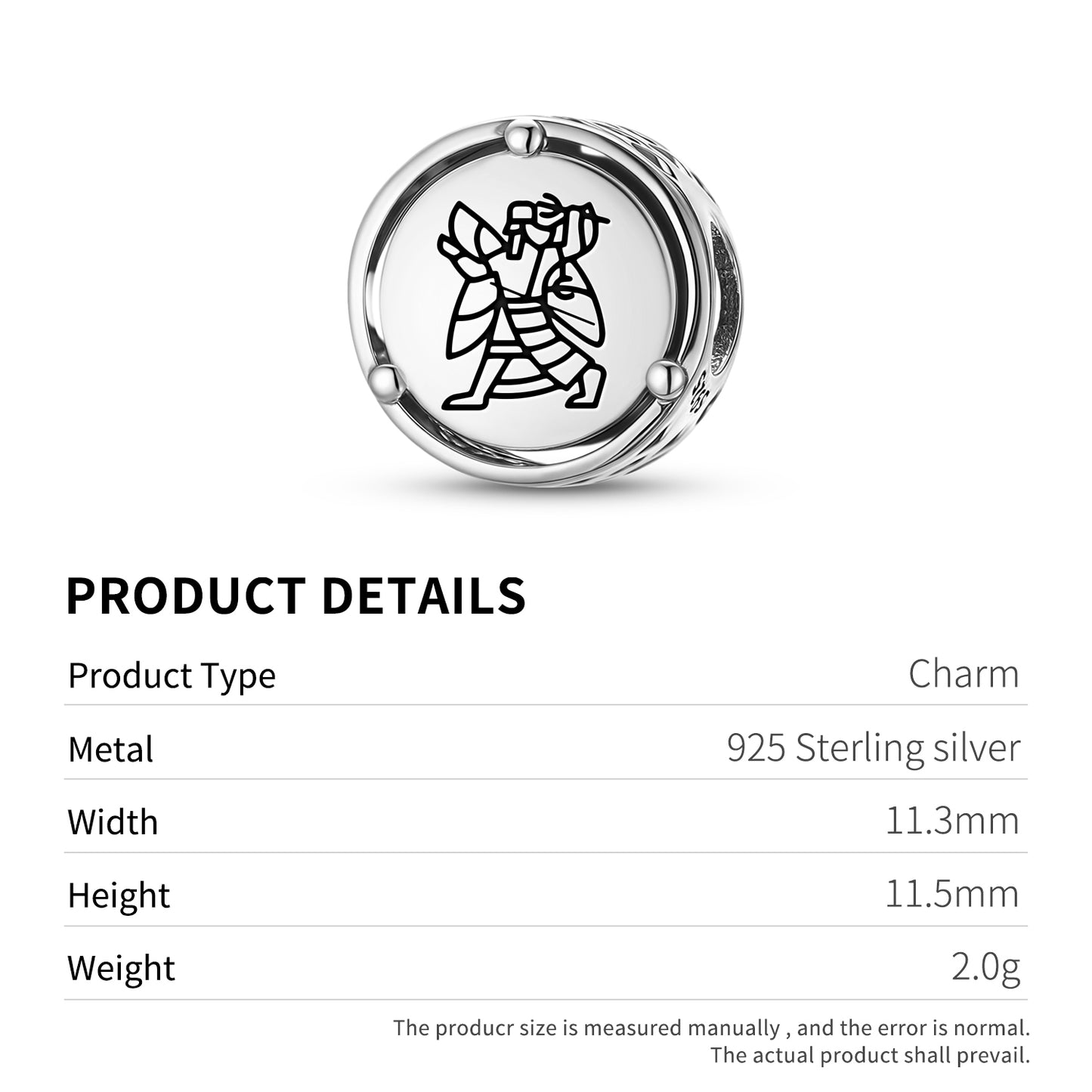 925 Sterling Silver Sumerian Ninurta Ningirsu Charms For Bracelets & Necklaces Pendants Beads Jewelry Fit Pan Bracelet Charm Ethnic Cultural Symbols Gifts For Women