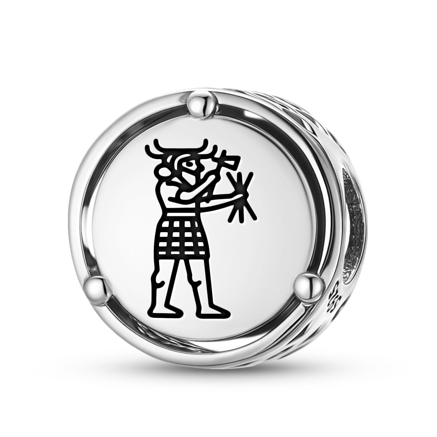 925 Sterling Silver Sumerian Ishkur Charms For Bracelets & Necklaces Pendants Beads Jewelry Fit Pan Bracelet Charm Ethnic Cultural Symbols Gifts For Women