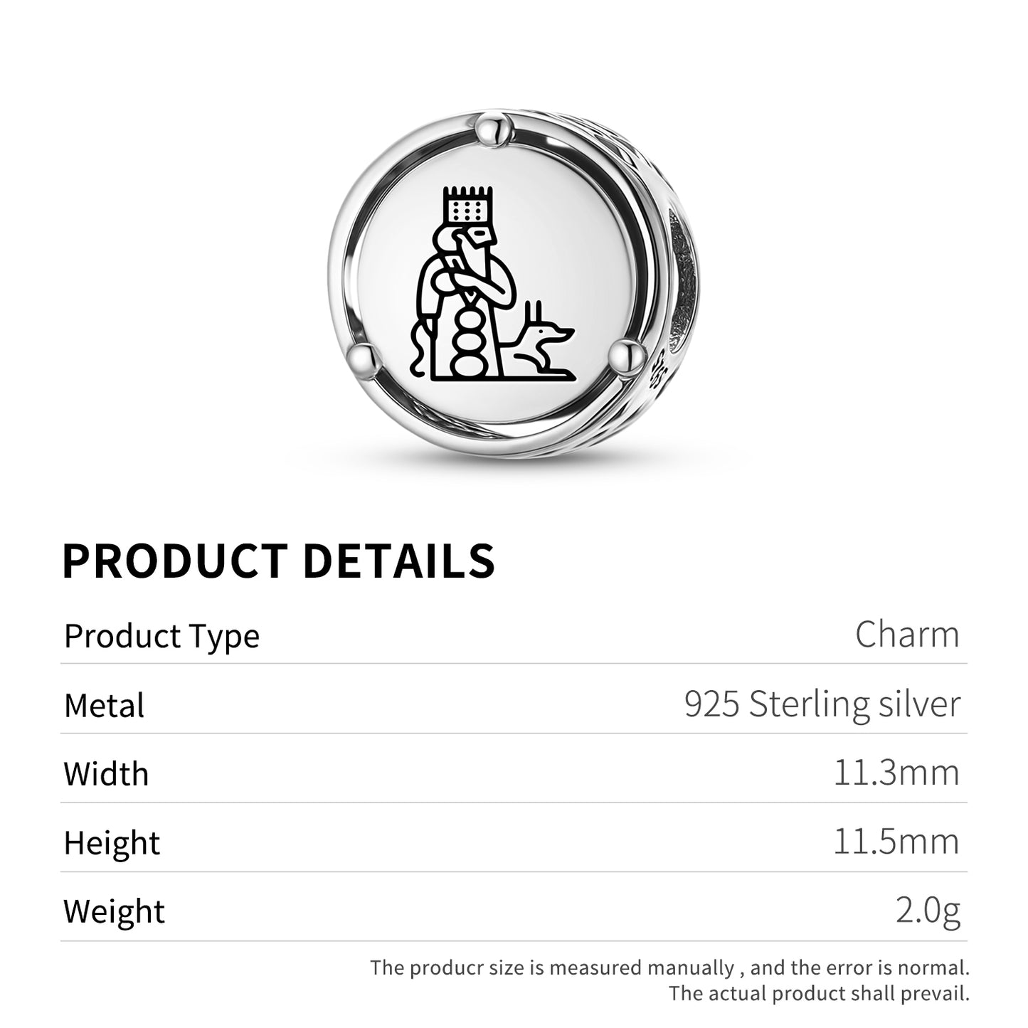 925 Sterling Silver Sumerian Marduk Charms For Bracelets & Necklaces Pendants Beads Jewelry Fit Pan Bracelet Charm Ethnic Cultural Symbols Gifts For Women