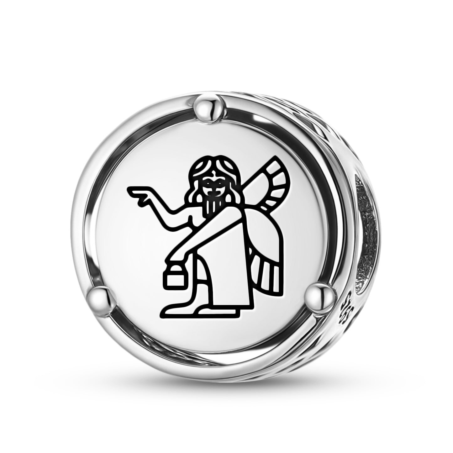 925 Sterling Silver Sumerian Apsu Abzu Charms For Bracelets & Necklaces Pendants Beads Jewelry Fit Pan Bracelet Charm Ethnic Cultural Symbols Gifts For Women