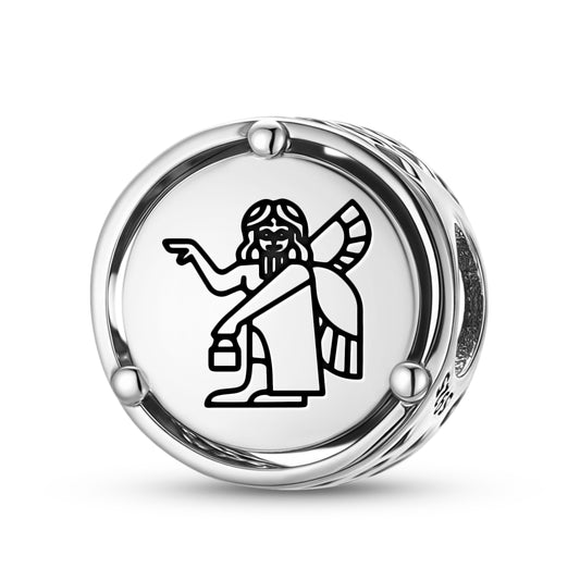 925 Sterling Silver Sumerian Apsu Abzu Charms For Bracelets & Necklaces Pendants Beads Jewelry Fit Pan Bracelet Charm Ethnic Cultural Symbols Gifts For Women