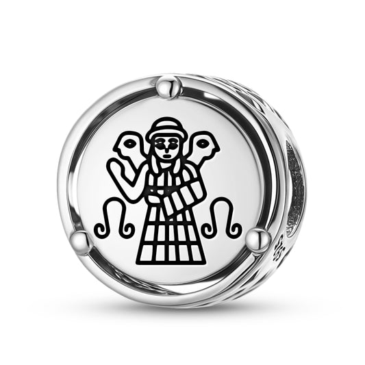 925 Sterling Silver Sumerian Ninhursag Damgalnuna Charms For Bracelets & Necklaces Pendants Beads Jewelry Fit Pan Bracelet Charm Ethnic Cultural Symbols Gifts For Women