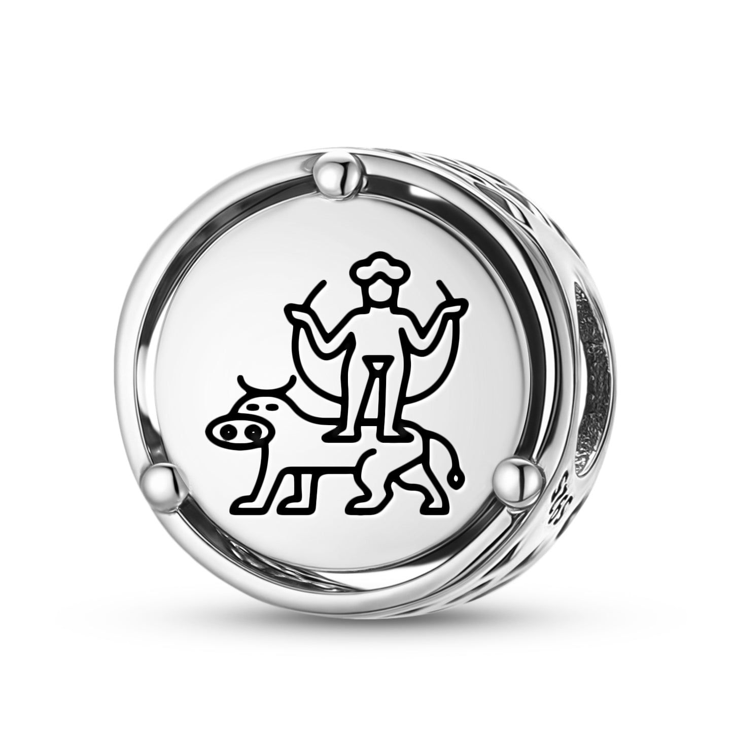 925 Sterling Silver Sumerian Shala Charms For Bracelets & Necklaces Pendants Beads Jewelry Fit Pan Bracelet Charm Ethnic Cultural Symbols Gifts For Women