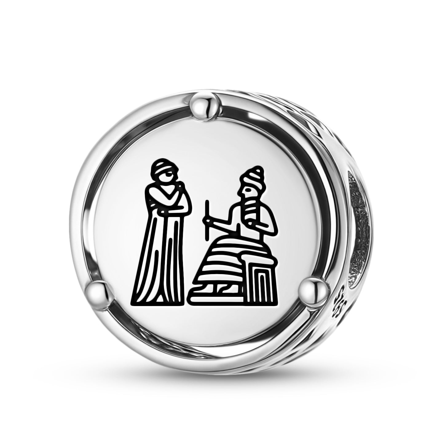 925 Sterling Silver Sumerian Aya Nin Aya Sherida Charms For Bracelets & Necklaces Pendants Beads Jewelry Fit Pan Bracelet Charm Ethnic Cultural Symbols Gifts For Women