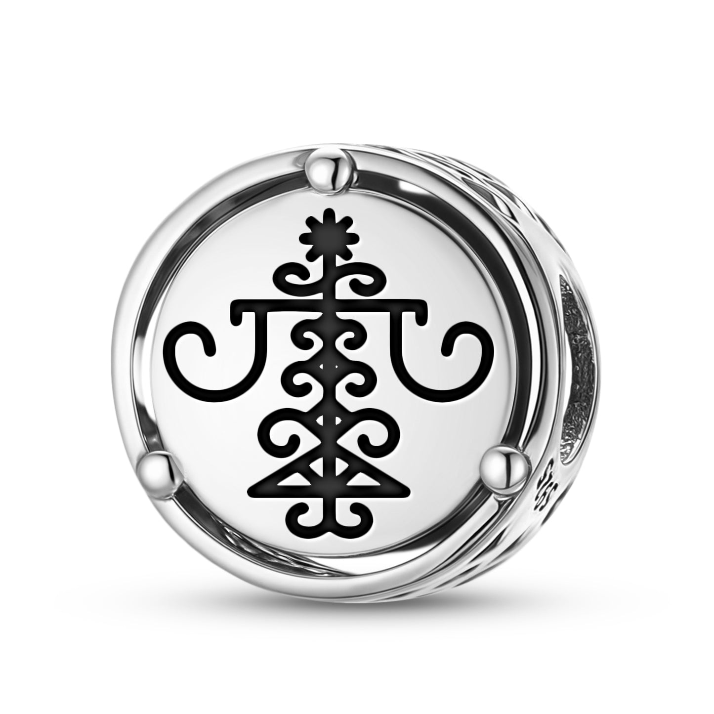 925 Sterling Silver Central America Ogum Charms For Bracelets & Necklaces Pendants Beads Jewelry Fit Pan Bracelet Charm Ethnic Cultural Symbols Gifts For Women
