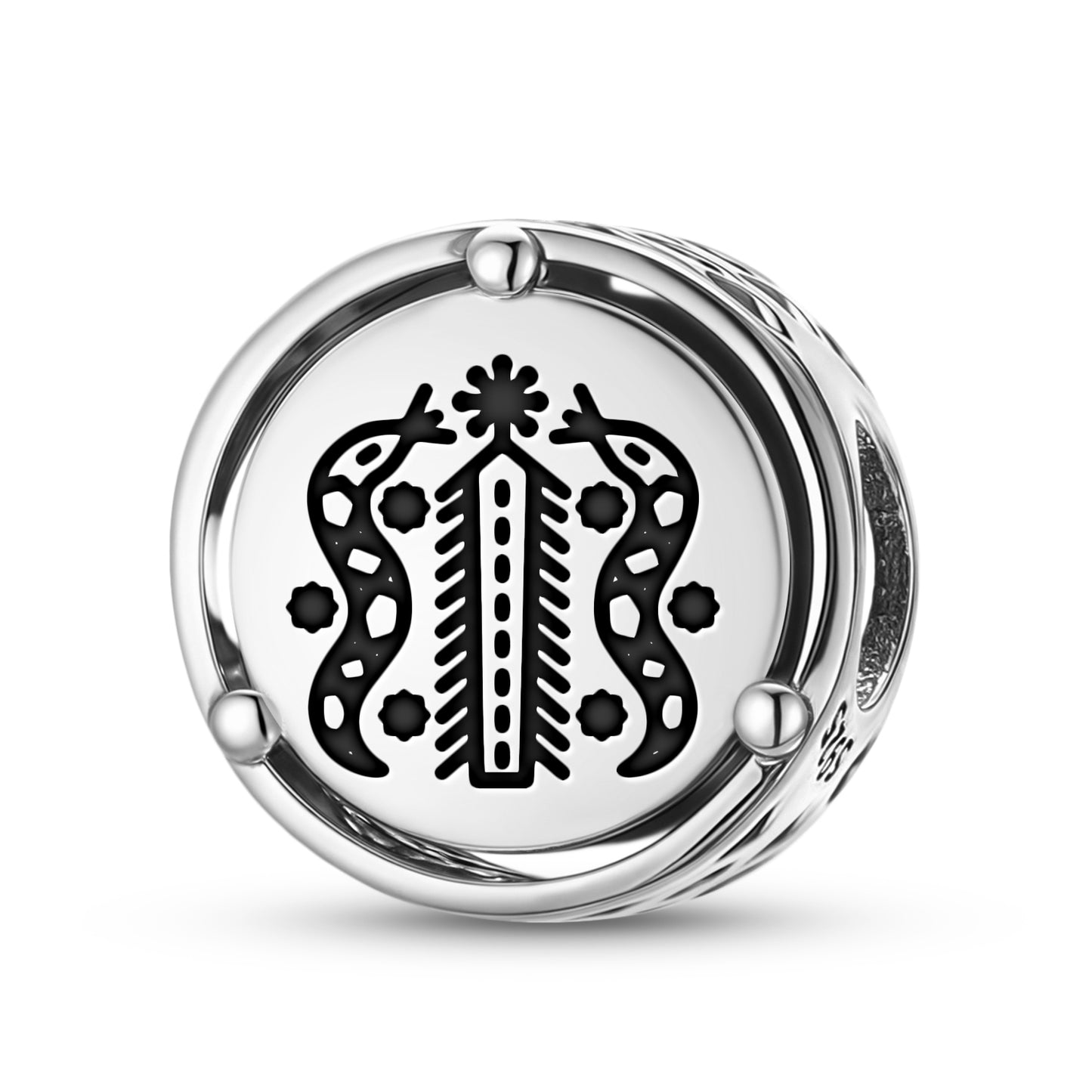 925 Sterling Silver Central America Damballa Charms For Bracelets & Necklaces Pendants Beads Jewelry Fit Pan Bracelet Charm Ethnic Cultural Symbols Gifts For Women