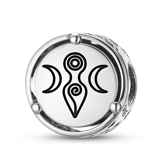 925 Sterling Silver Wicca Moon Goddess Charms For Bracelets & Necklaces Pendants Beads Jewelry Fit Pan Bracelet Charm Ethnic Cultural Symbols Gifts For Women