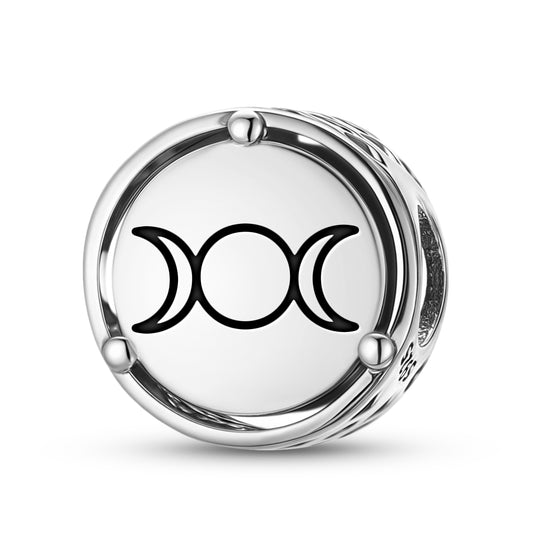925 Sterling Silver Wicca Triple Goddess Charms For Bracelets & Necklaces Pendants Beads Jewelry Fit Pan Bracelet Charm Ethnic Cultural Symbols Gifts For Women
