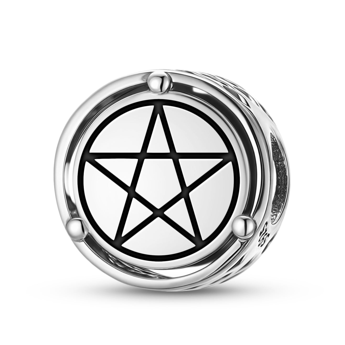 925 Sterling Silver Wicca Pentacle Charms For Bracelets & Necklaces Pendants Beads Jewelry Fit Pan Bracelet Charm Ethnic Cultural Symbols Gifts For Women