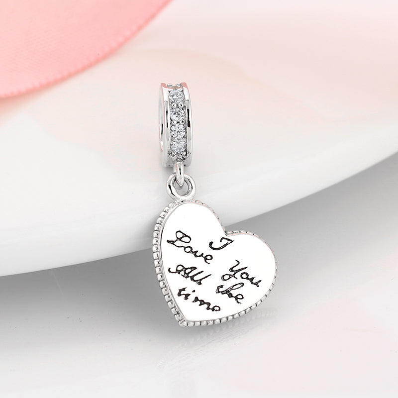 S925 Sterling Silver Tree Of Life Heart Dangle Charm Blue Enamel Pendant Bead For DIY Charm Bracelet Necklace Jewelry Making Gift