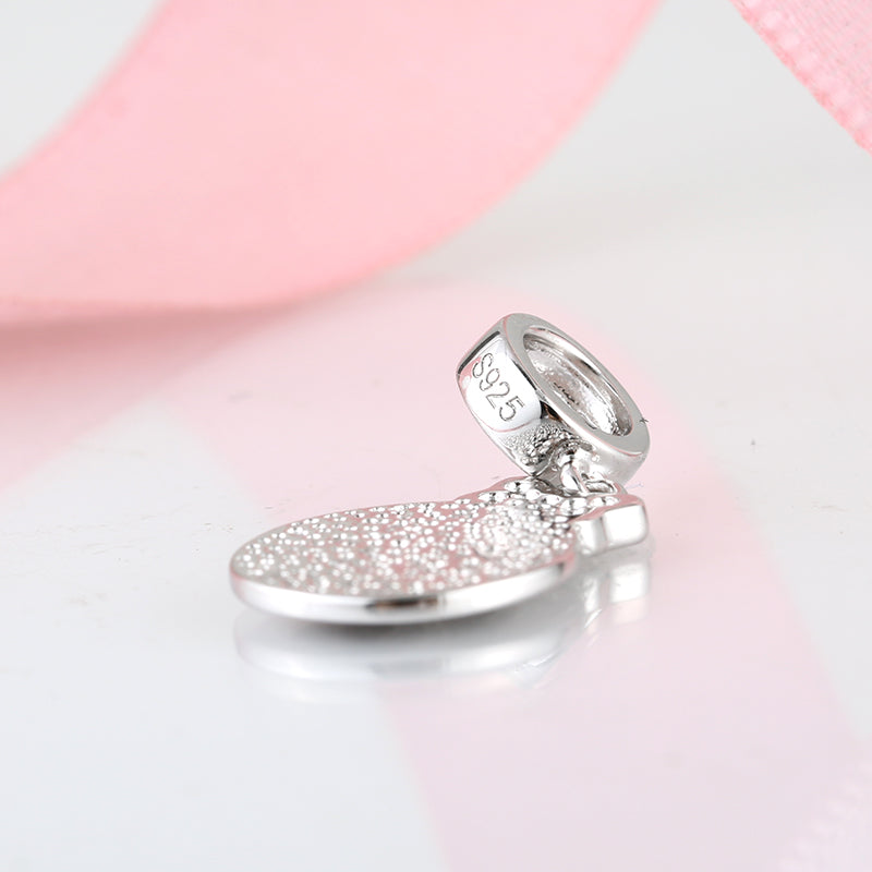 S925 Sterling Silver Cat Paw Bow Dangle Charm Sparkling Pet Pendant Bead For DIY Charm Bracelet Necklace Jewelry Making Gift
