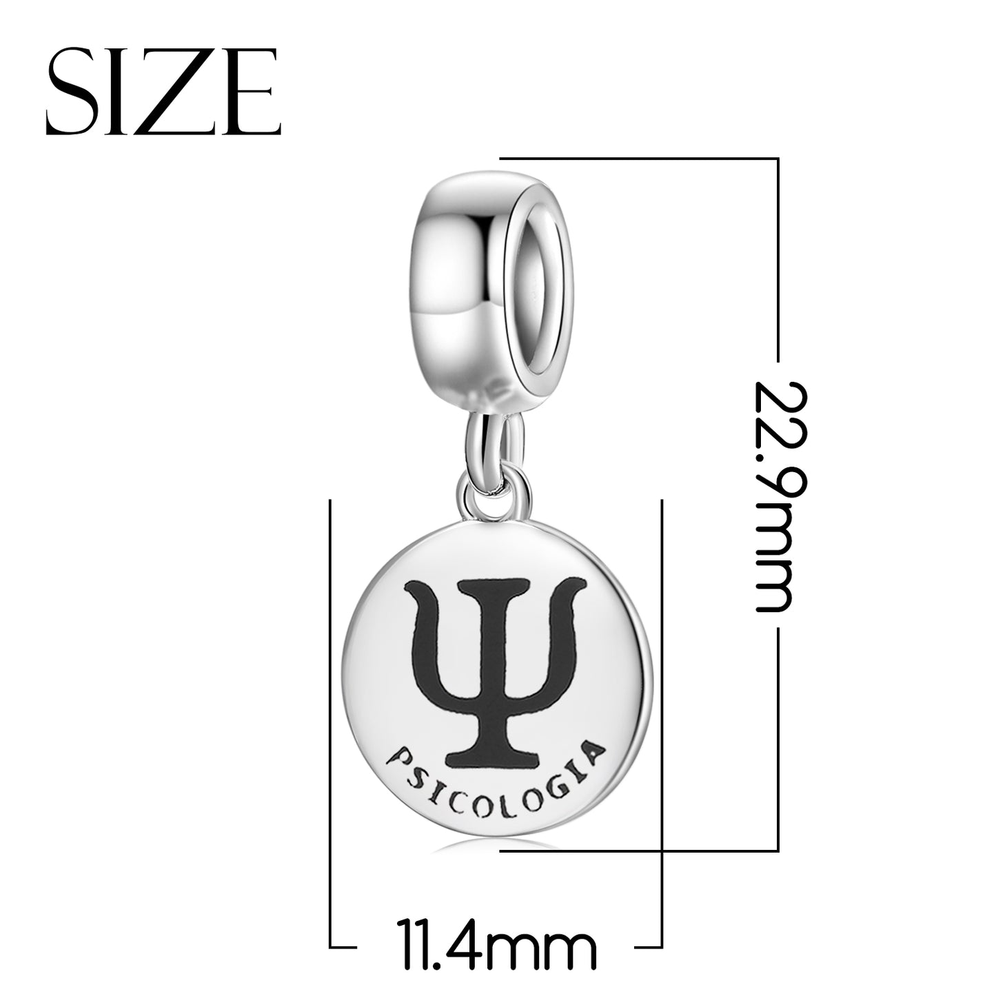 S925 Sterling Silver Portuguese Profession Dangle Charm Hollow Letter Pendant Bead For DIY Charm Bracelet Necklace Jewelry Making Gift