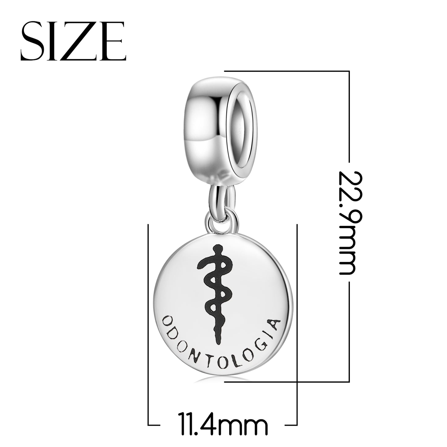 S925 Sterling Silver Portuguese Profession Dangle Charm Hollow Letter Pendant Bead For DIY Charm Bracelet Necklace Jewelry Making Gift