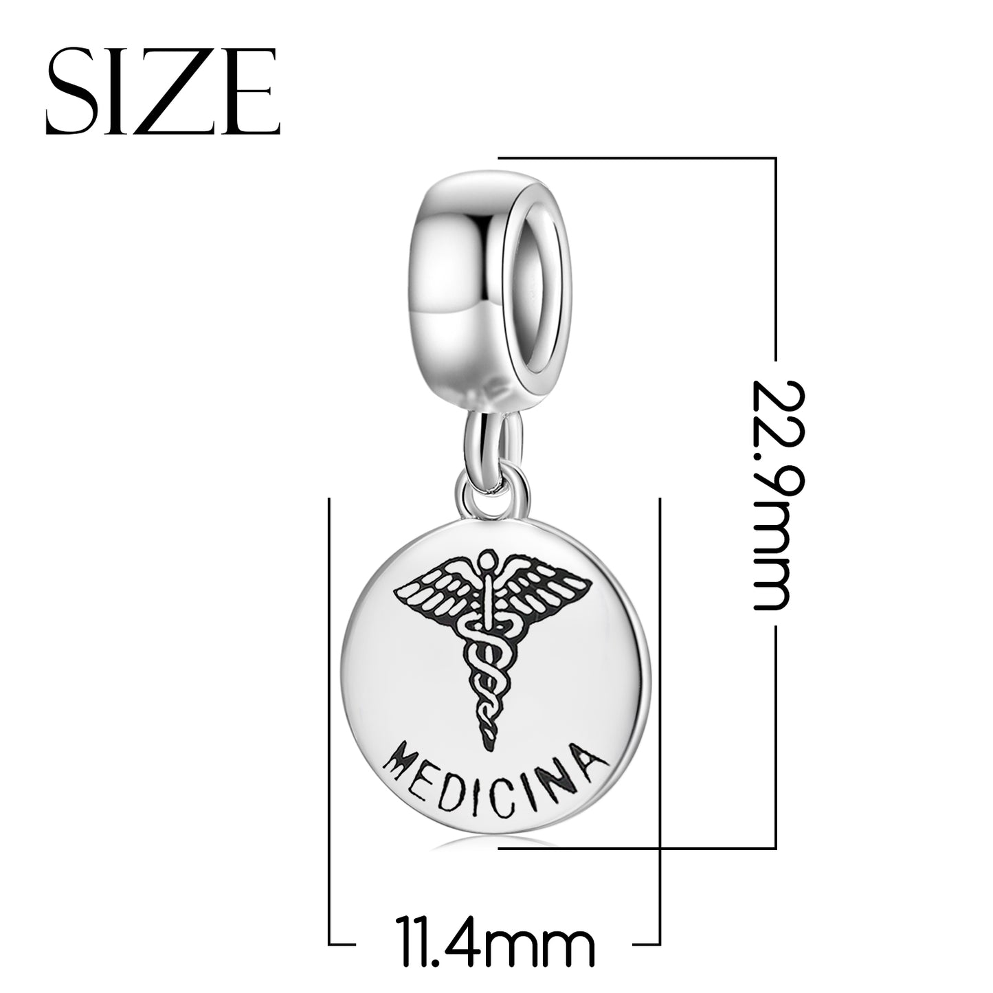 S925 Sterling Silver Portuguese Profession Dangle Charm Hollow Letter Pendant Bead For DIY Charm Bracelet Necklace Jewelry Making Gift