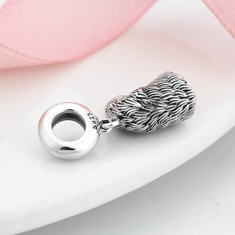 S925 Sterling Silver Eagle Head Dangle Charm Vintage Animal Pendant Bead For DIY Charm Bracelet Necklace Jewelry Making Gift