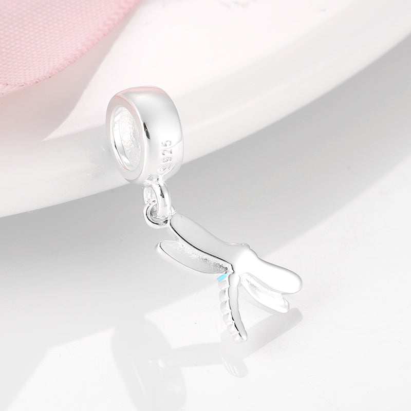 S925 Sterling Silver Dragonfly Dangle Charm Blue Enamel Luxury Pendant Bead For DIY Charm Bracelet Necklace Jewelry Gift