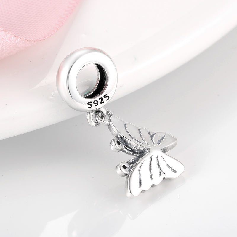 S925 Sterling Silver Colorful Butterfly Dangle Charm Pendant Bead For DIY Charm Bracelet Necklace Jewelry Gift