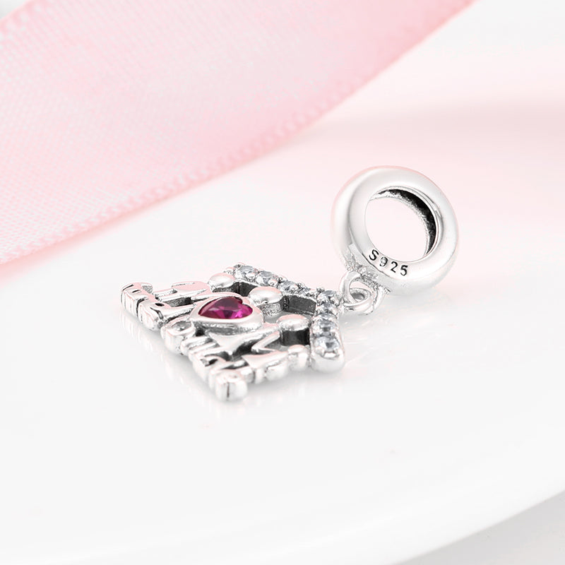 S925 Sterling Silver Family House Dangle Charm Four Members Heart Pendant Bead For DIY Charm Bracelet Necklace Jewelry Gift