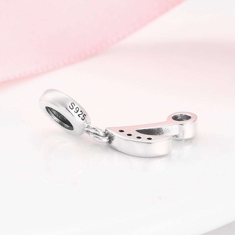 S925 Sterling Silver Music Note Dangle Charm Sparkling Pendant Bead For DIY Charm Bracelet Necklace Jewelry Gift