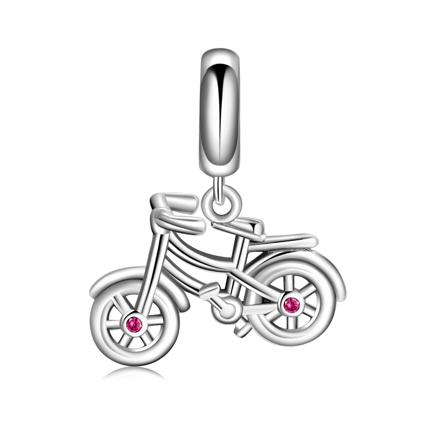 S925 Sterling Silver Bicycle Dangle Charm Cute Cycling Pendant Bead For DIY Charm Bracelet Necklace Jewelry Gift