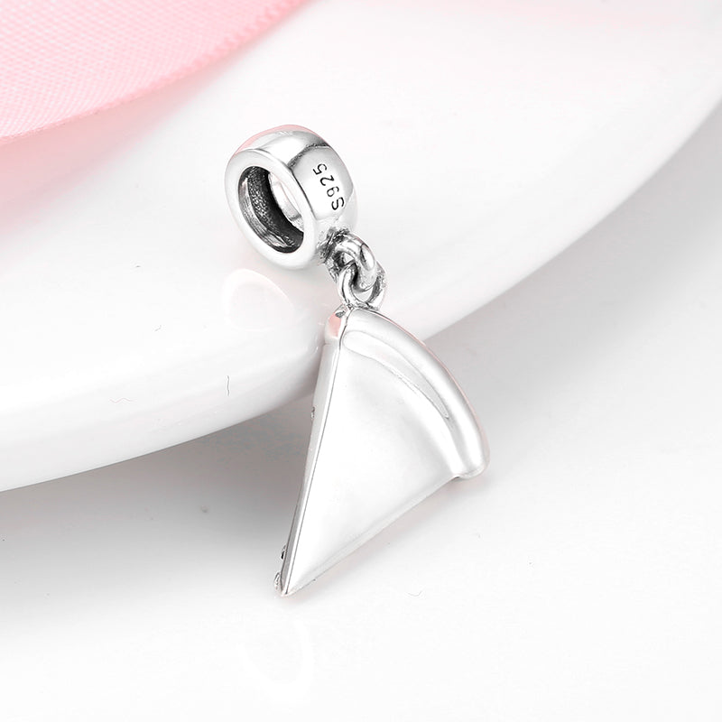 S925 Sterling Silver Pizza Dangle Charm Creative Pendant Bead For DIY Charm Bracelet Necklace Jewelry Gift