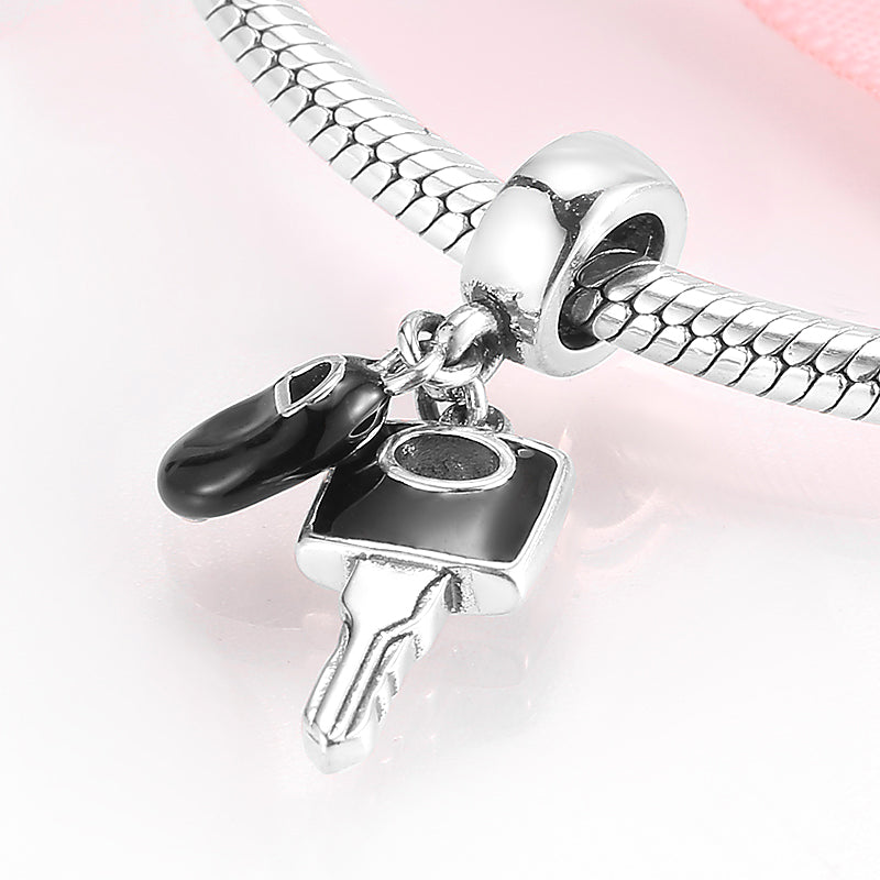 S925 Sterling Silver Key Dangle Charm Creative Pendant Bead For DIY Charm Bracelet Necklace Jewelry Gift