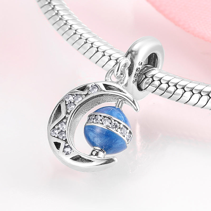 S925 Sterling Silver Shining Dangle Charm Fashion Minimalist Pendant Bead For DIY Charm Bracelet Necklace Jewelry Gift
