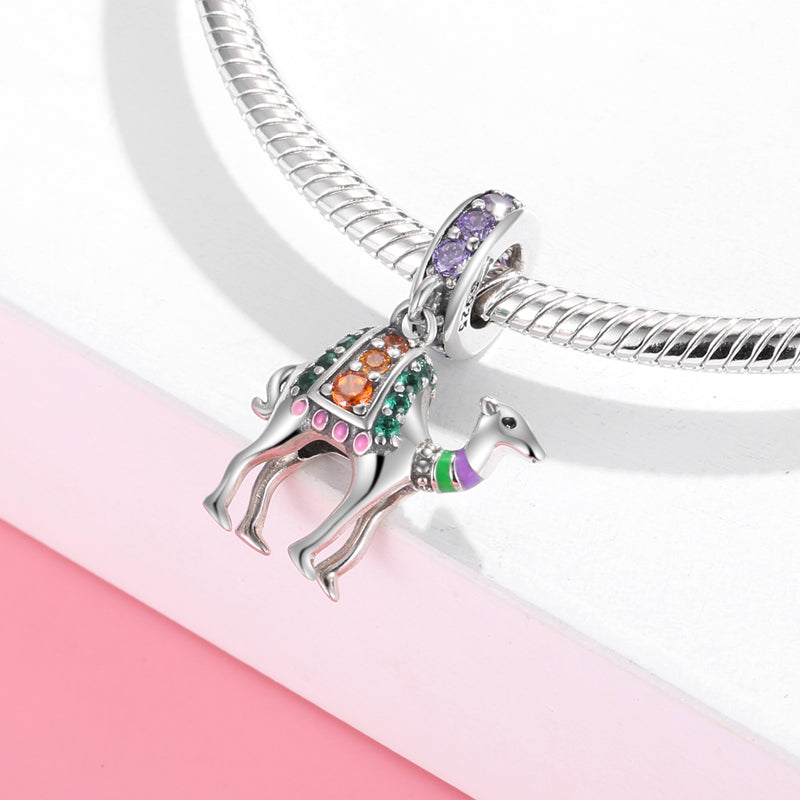 S925 Sterling Silver Camel Animal Dangle Charm Bead For DIY Bracelet Necklace Jewelry Gift